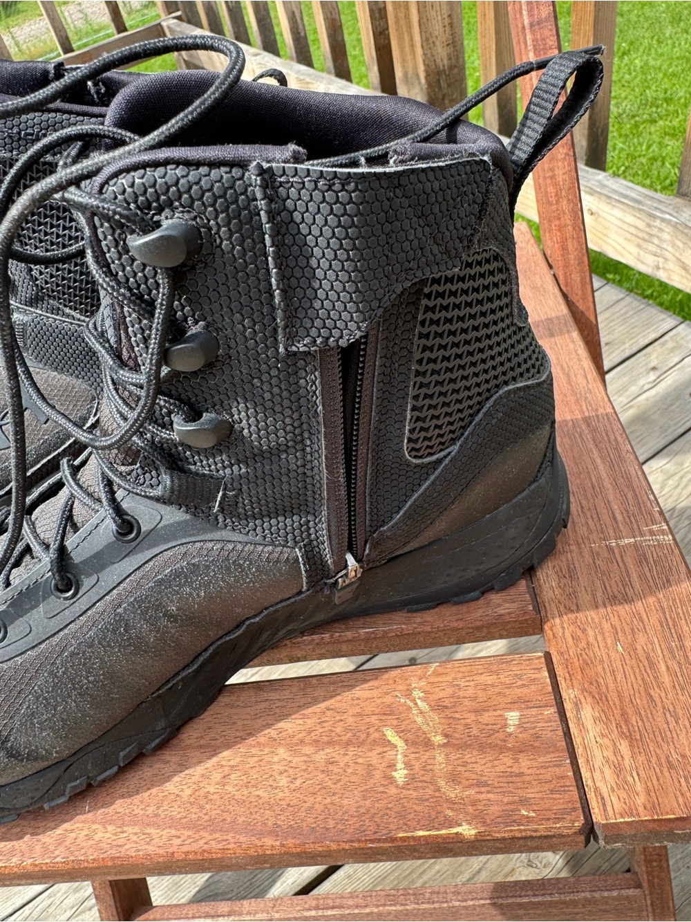 Under Armour Tactical Boots Men’s 9.5 Black Side Zip Duty Hiking Combat - Picture 3 of 7